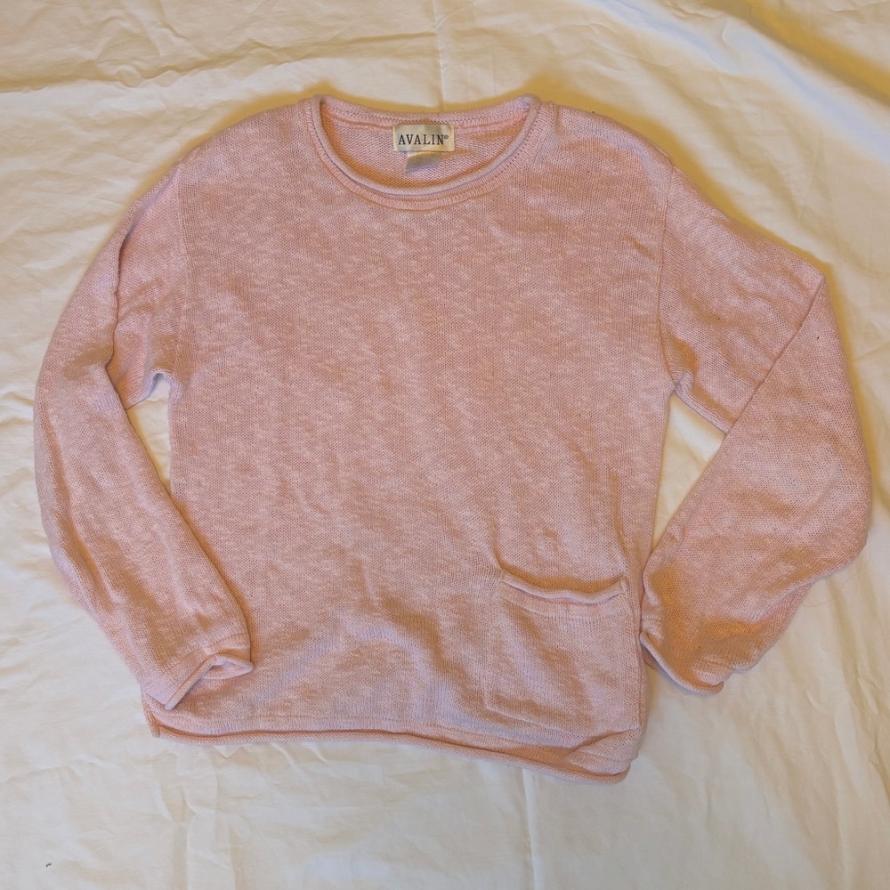 Light Pink 100% Cotton Rollneck Knit Sweater